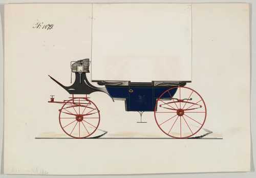 Landau #1079 by Brewster & Co., drawing, 1850-1870
