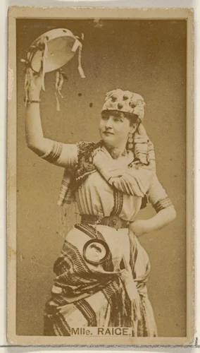 Mlle. Raige, from the Actors and Actresses series (N45, Type 8) for Virginia Brights Cigarettes by Allen & Ginter, photograph, 1885-1891