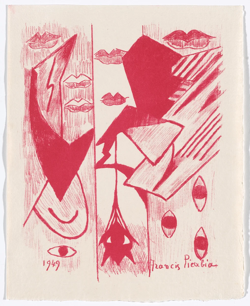 Duplicate of plate 6 from Janela do caos (Window of Chaos) by Francis Picabia, illustrated book, 1949