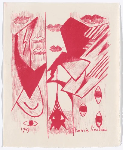 Duplicate of plate 6 from Janela do caos (Window of Chaos) by Francis Picabia, illustrated book, 1949
