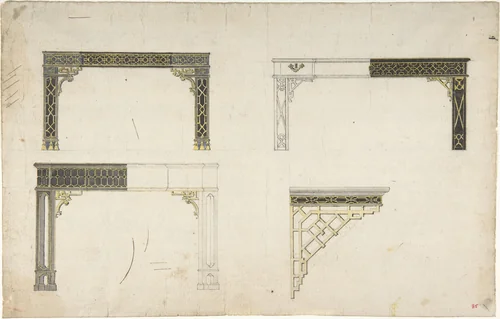 Designs for Tables by anonymous, drawing, 1765-1795