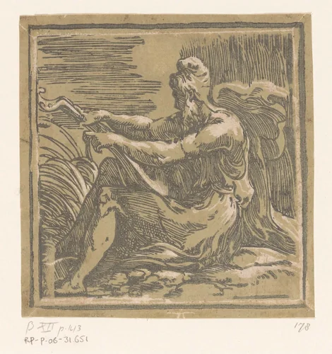 Man met luit by Unknown, print, 1520-1550