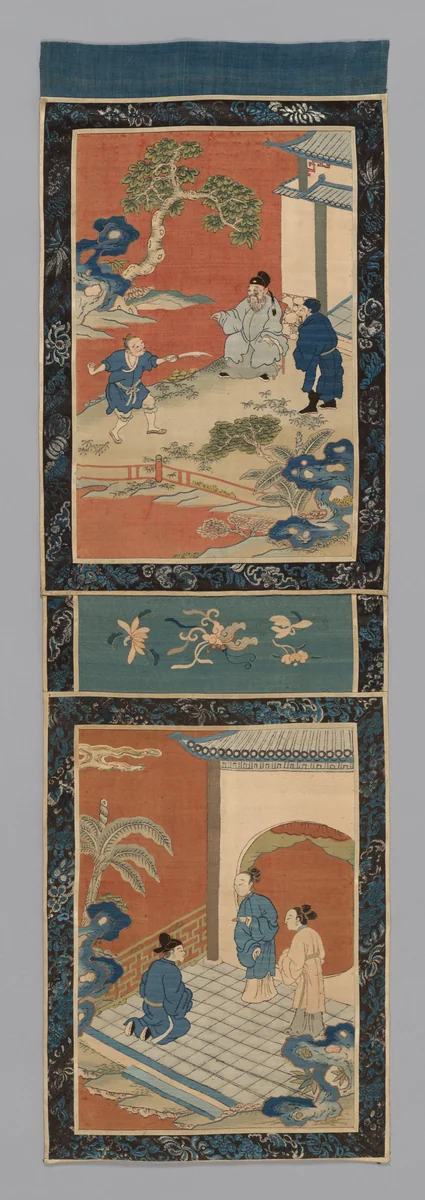 Panel (For a Screen) by China, textile, 1875-1900