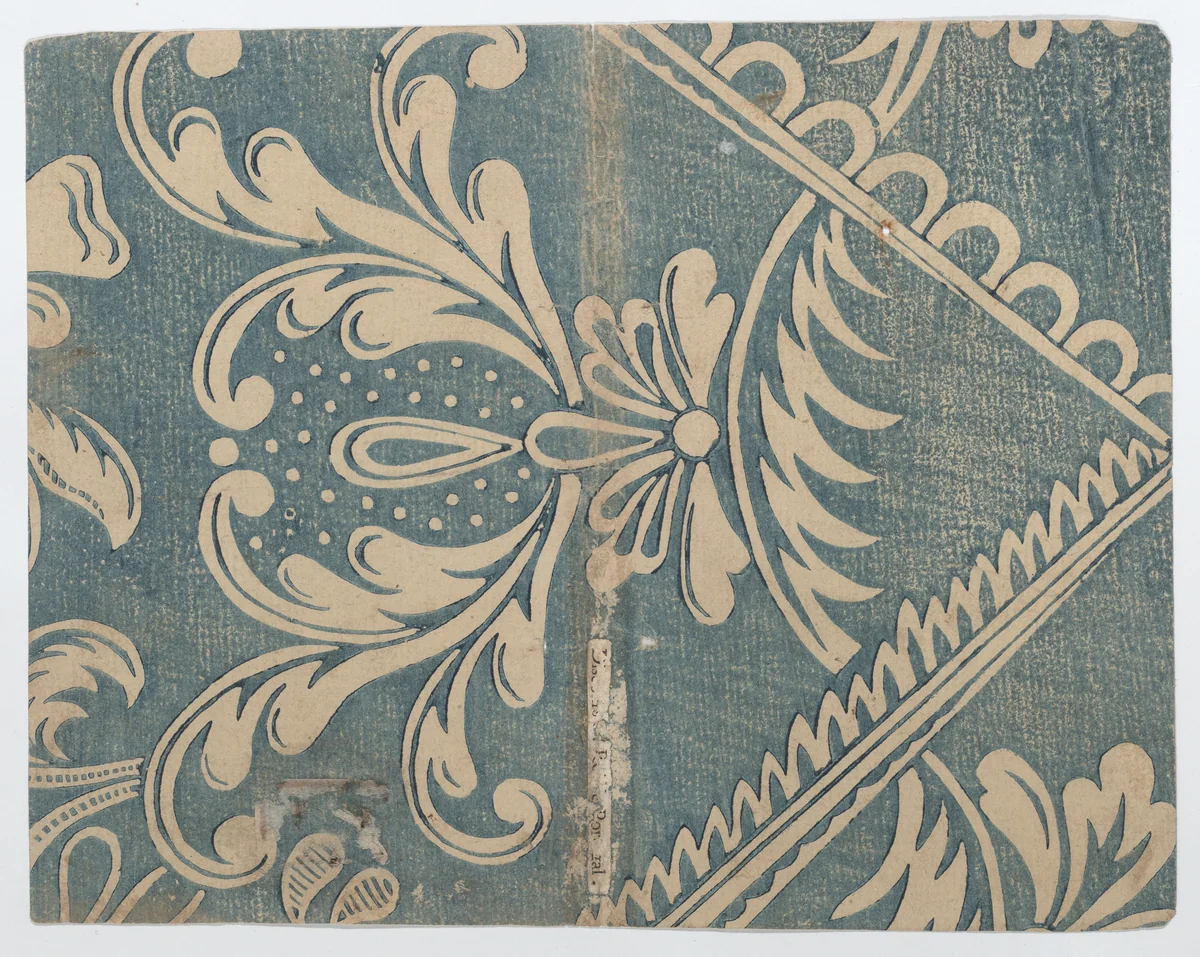 Book cover with rinceau and floral patterns by anonymous, print, 1700-1800