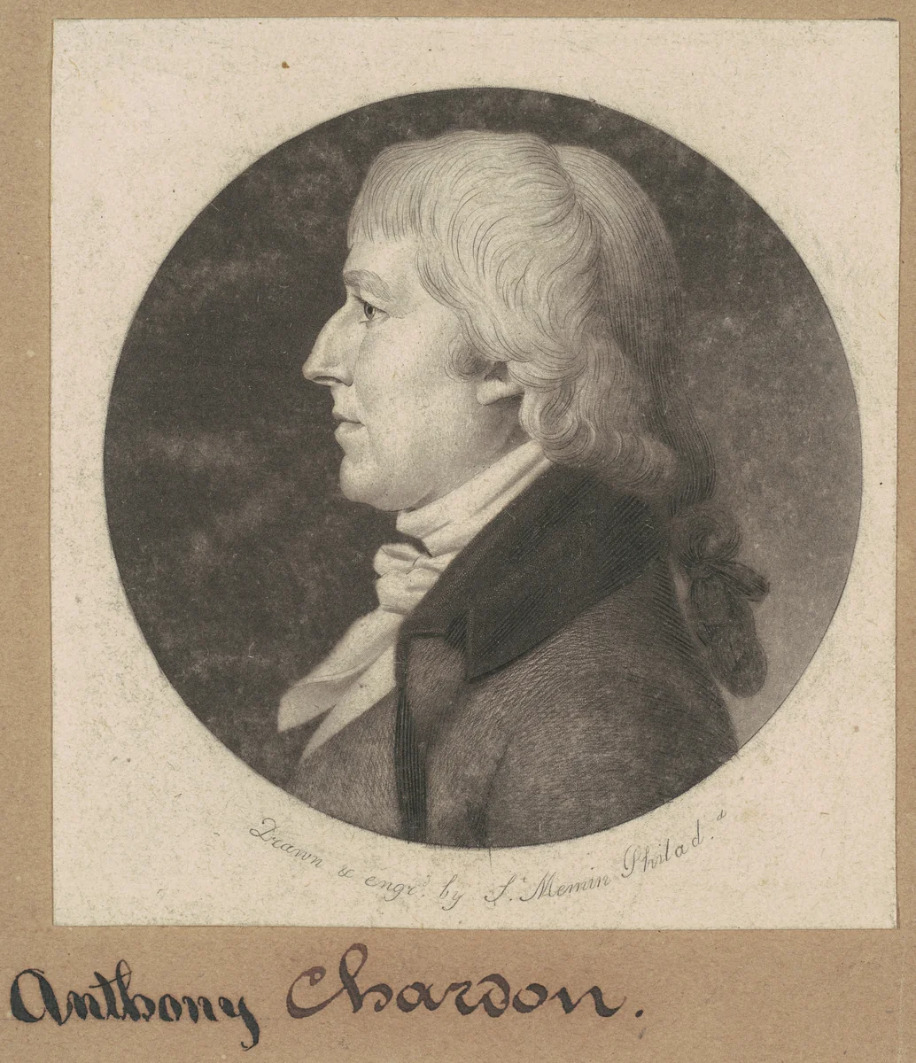 Anthony Chardon by Charles B. J. Févret de Saint-Mémin, print, 1800