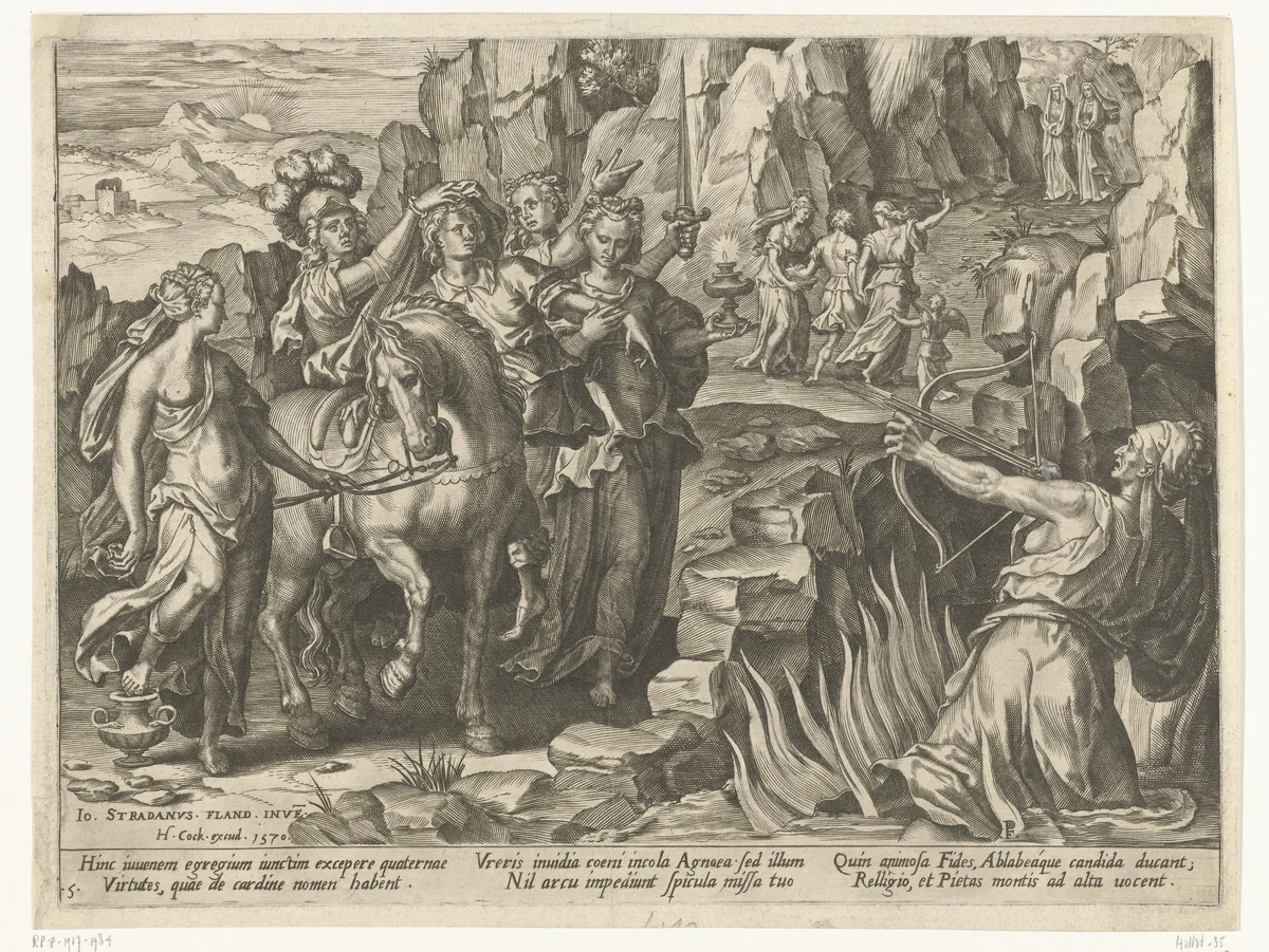 Kiezen van de deugd by Unknown, print, 1570