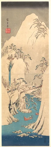 Snowy Gorge by Utagawa Hiroshige (歌川広重), print, 1615-1868