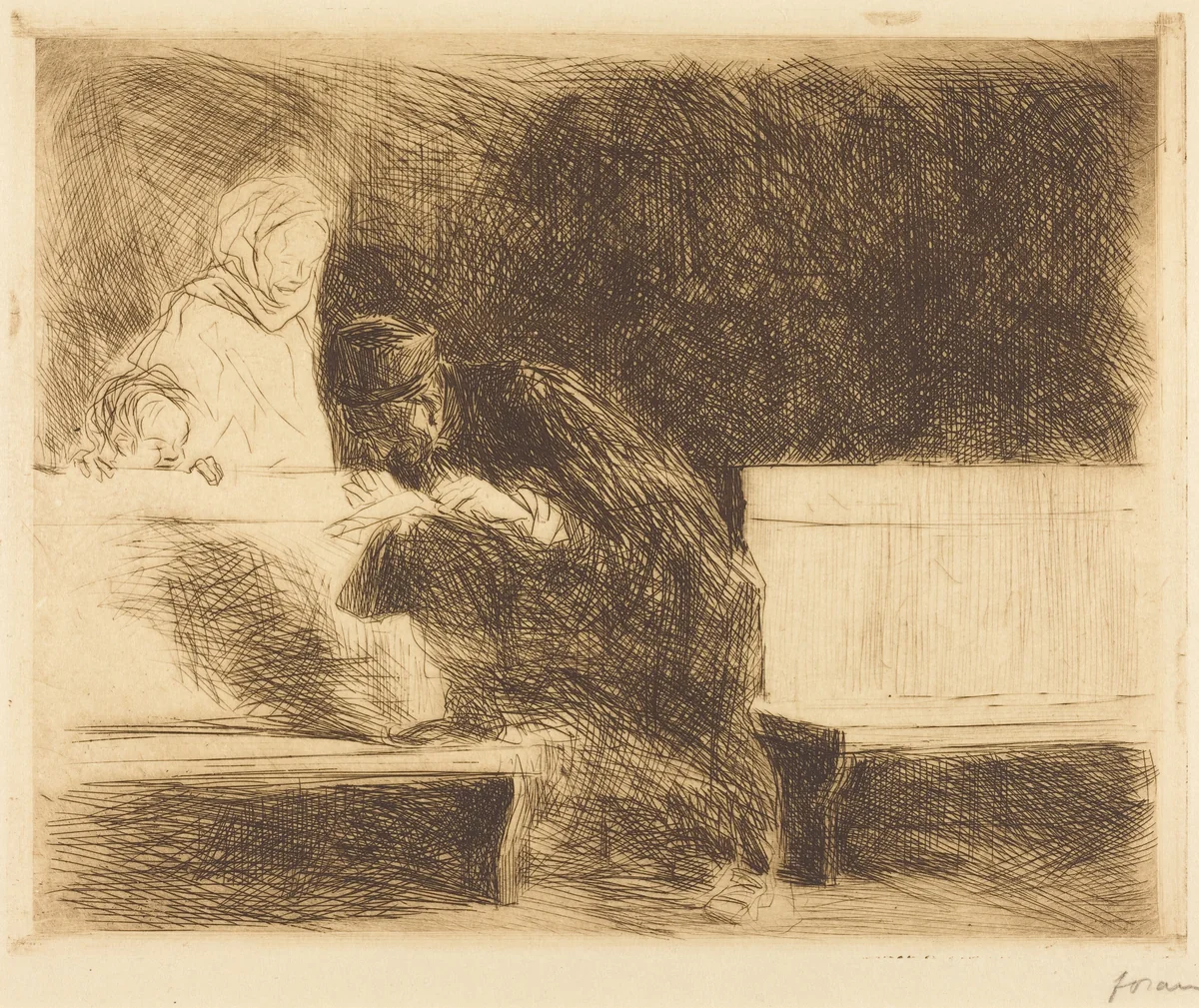 Avocat compulsant un dossier (Lawyer Going through a Brief) by Jean-Louis Forain, print, 1909