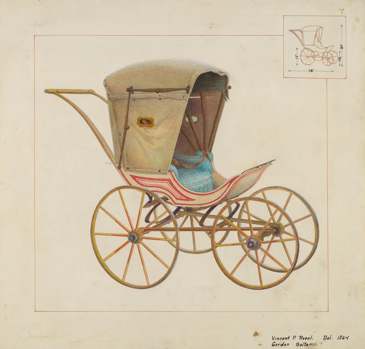 Baby Carriage by Vincent P. Rosel; Gordon Saltar, index of american design, 1937