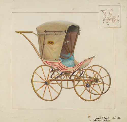 Baby Carriage by Vincent P. Rosel; Gordon Saltar, index of american design, 1937