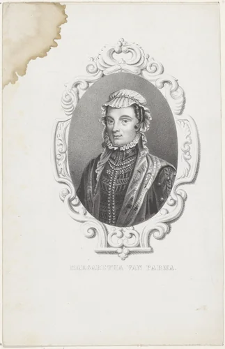 Portret van Margaretha van Parma by anonymous, print, 1822-1845