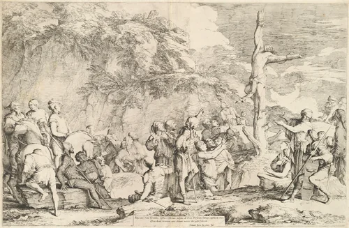 The Crucifixion of Polycrates by Salvator Rosa, print, 1662
