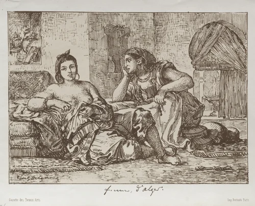 Women of Algiers by Eugène Delacroix, print, 1833