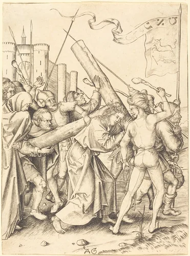 Christ Carrying the Cross by Master AG, print, 1410-1535