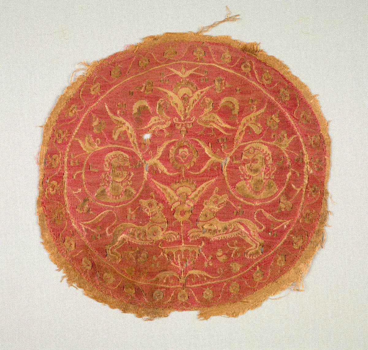 Busts and Animals Under Tree of Life by Unknown, textile, 700-899