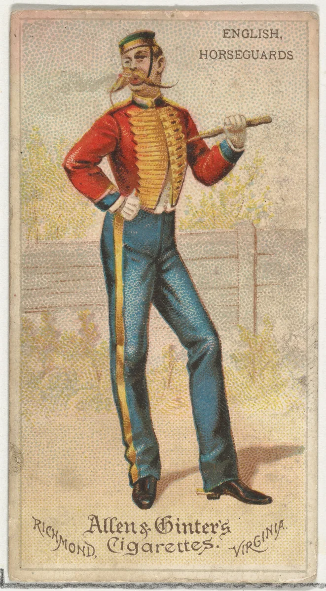 English Horseguards, from World's Dudes series (N31) for Allen & Ginter Cigarettes by Allen & Ginter, print, 1888