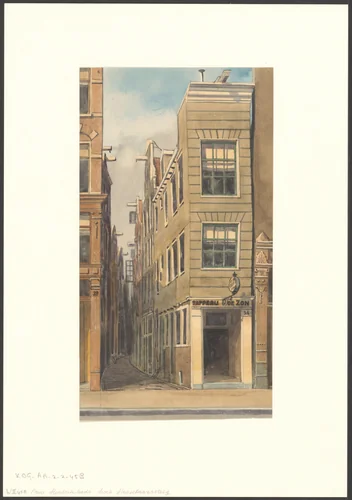 Gevel van de Prins Hendrikkade 38 by anonymous, drawing, 1875-1905