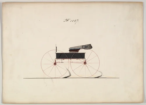Design for Wagon, no. 1097 by Brewster & Co., drawing, 1850-1870