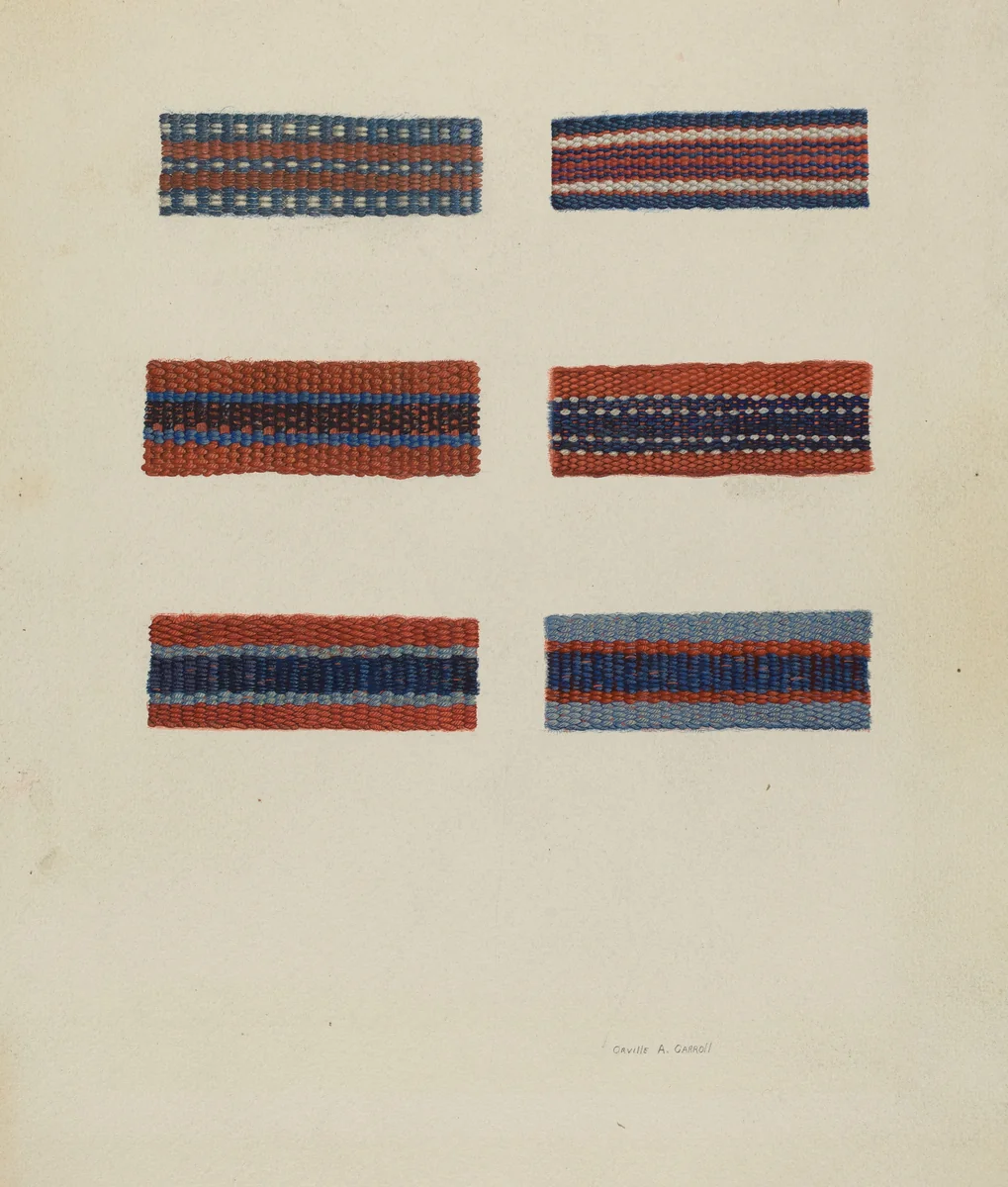 Fragments of Shaker Chair Braid by Orville A. Carroll, index of american design, 1938