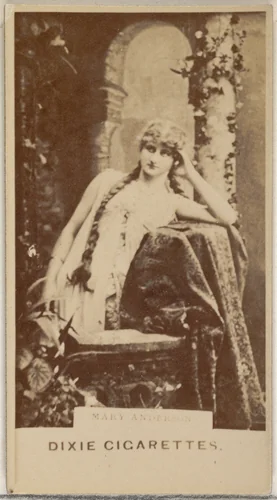 Mary Anderson, from the Actors and Actresses series (N45, Type 7) for Dixie Cigarettes by Allen & Ginter, photograph, 1885-1891