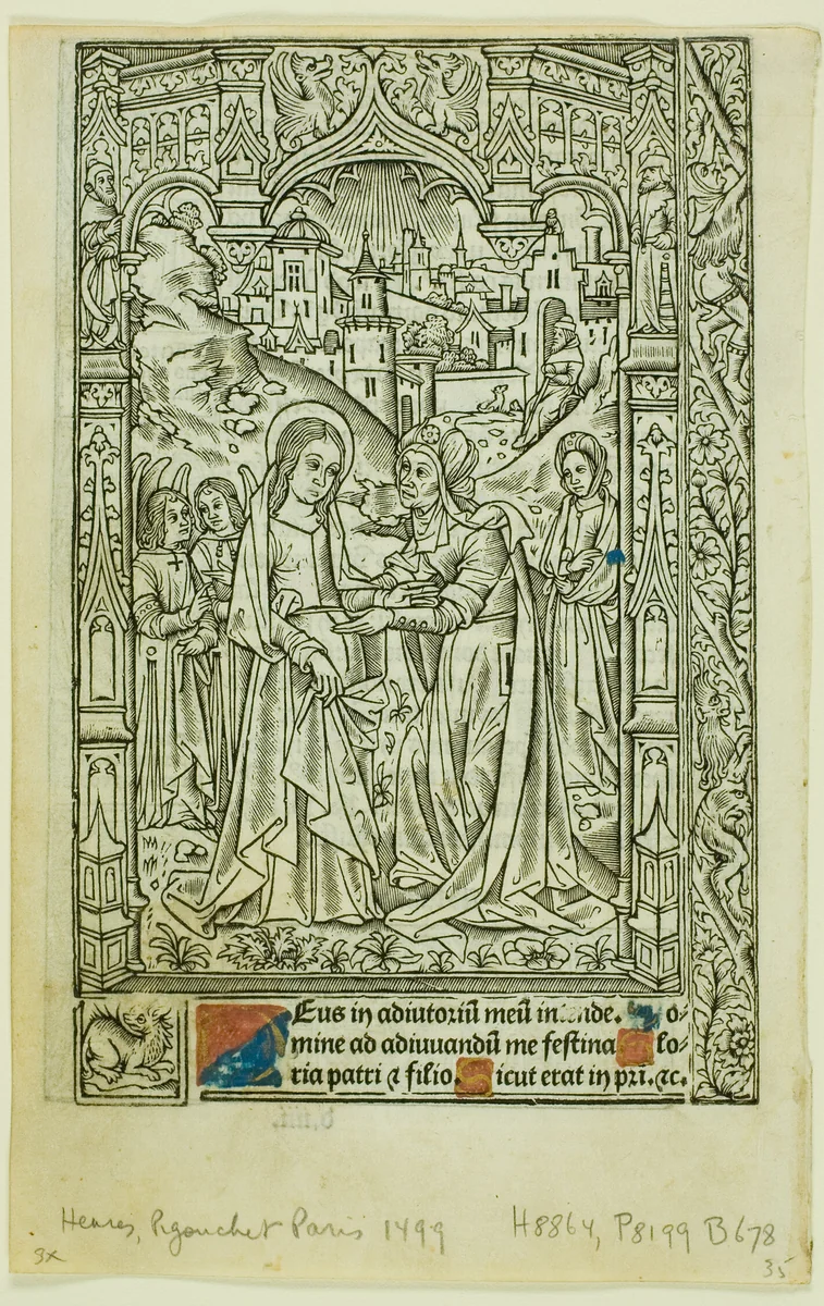 Visitation, from Book of Hours by Philippe Pigouchet, print, 1400-1500