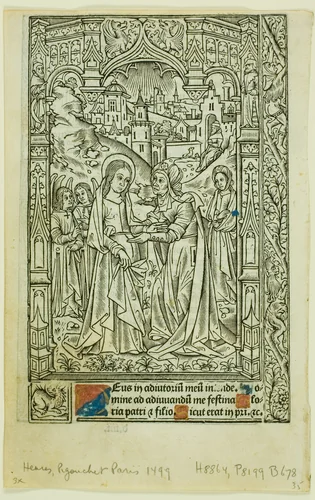 Visitation, from Book of Hours by Philippe Pigouchet, print, 1400-1500