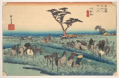 Chiriu, Station No. 40 by Utagawa Hiroshige (歌川広重), print, 1824-1844