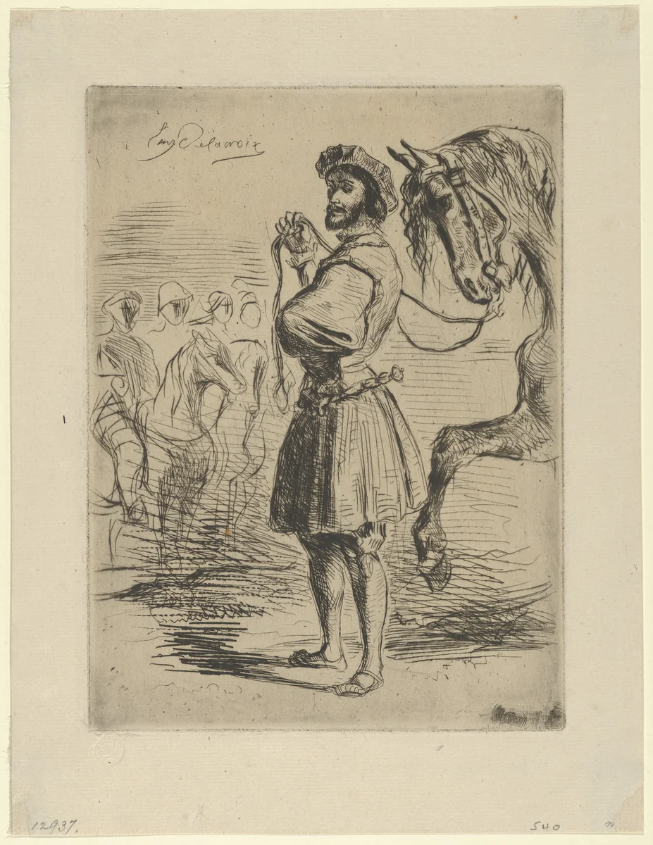 A Nobleman from the Time of Francis I by Eugène Delacroix, print, 1833