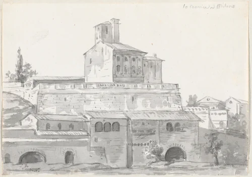The Canonica of Sant'Ambrogio, Milan by Jacques-Louis David, drawing, 1775-1780