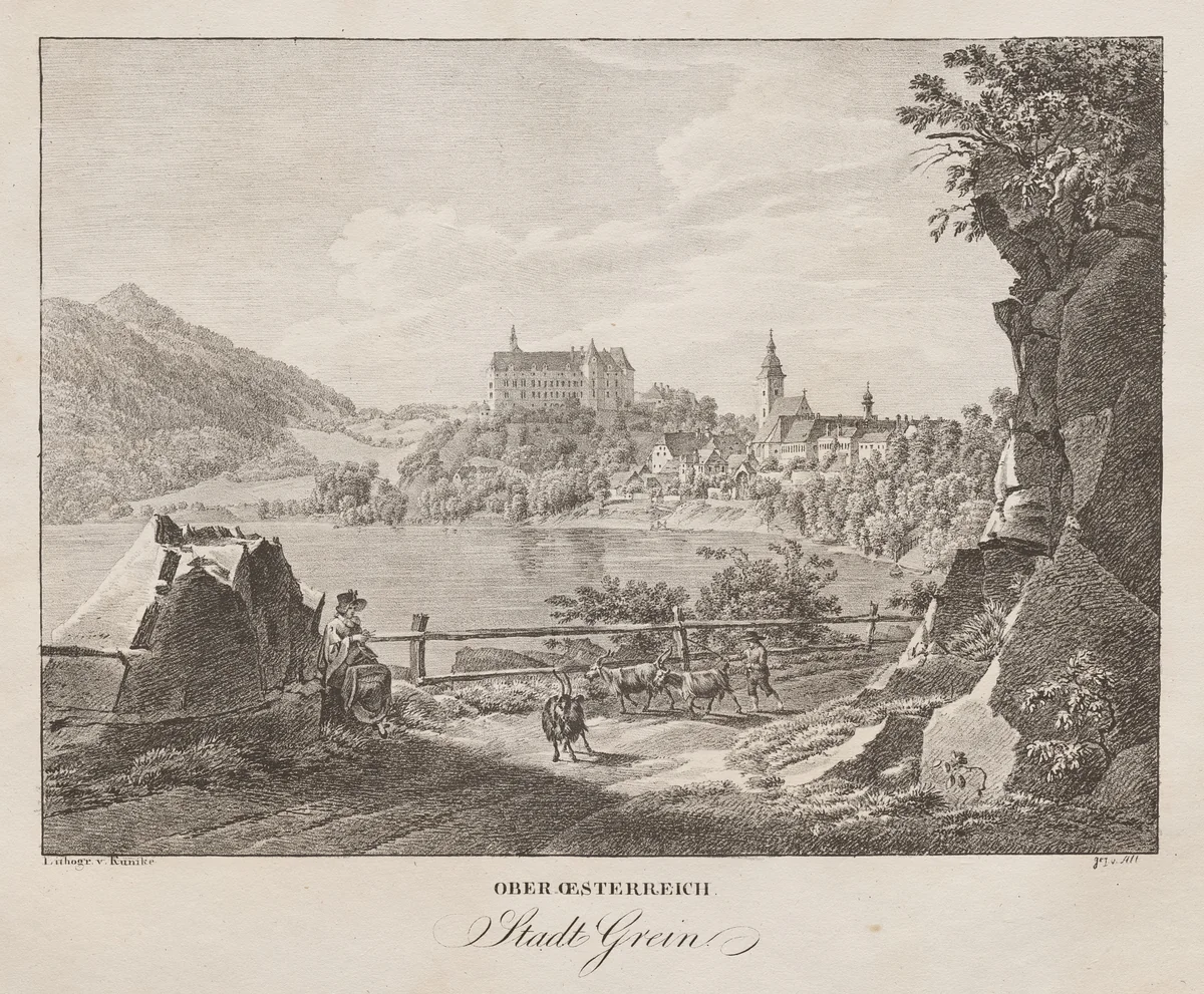 Ober-oesterreich, Stadt Grein by Jakob Alt, print