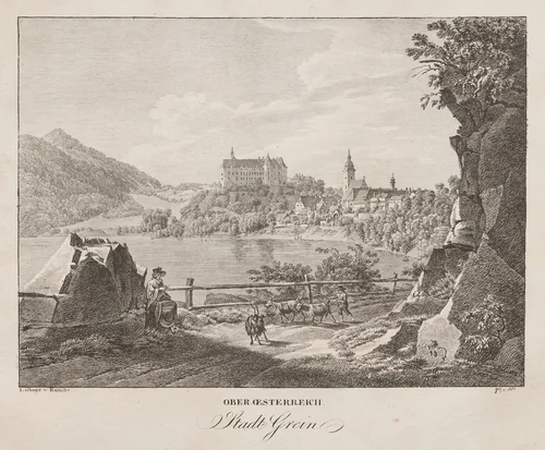 Ober-oesterreich, Stadt Grein by Jakob Alt, print