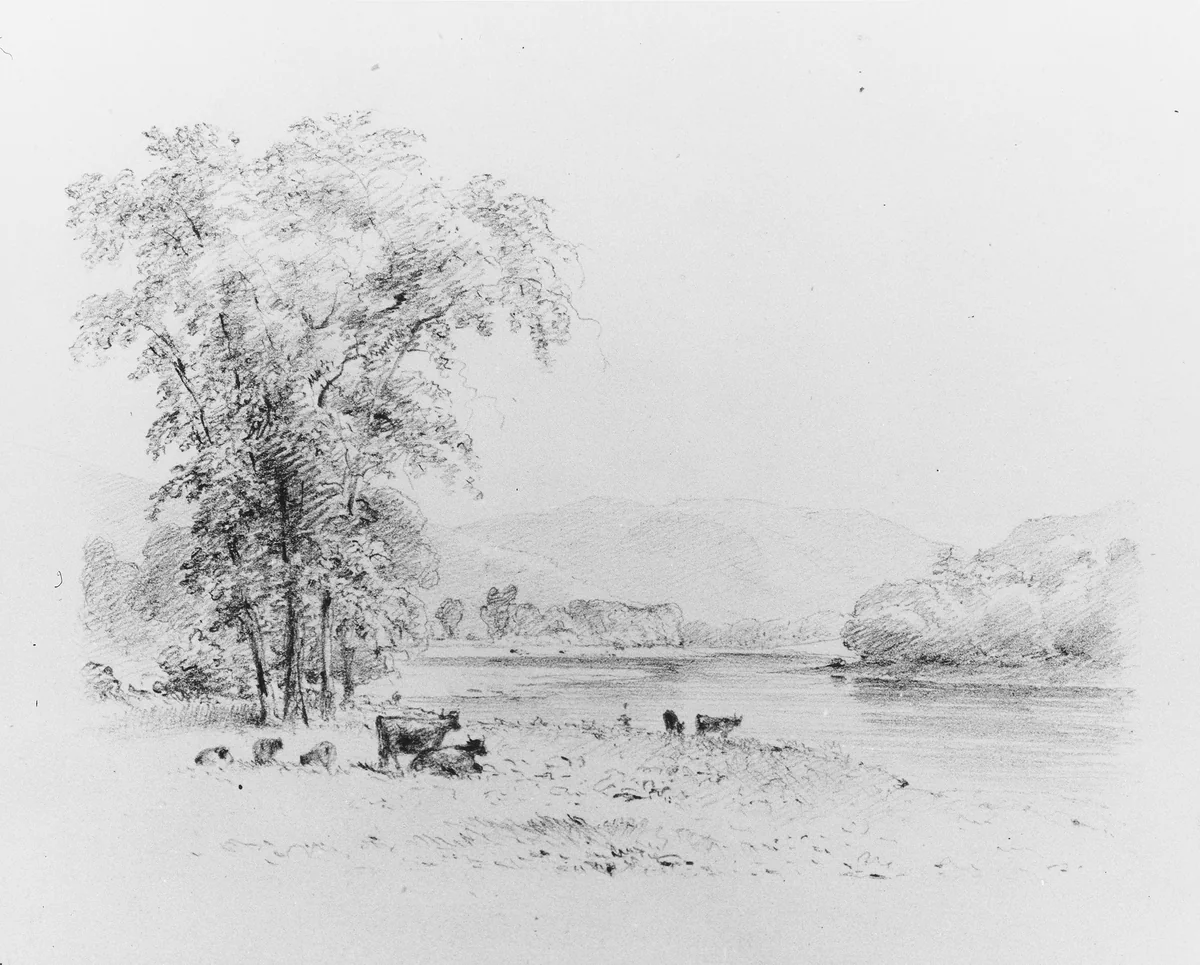Susquehanna below Nanticoke, Pennsylvania by Thomas Addison Richards, artwork, 1852