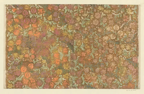 Blad met bloemen en vruchten by anonymous, other, 1700-1800