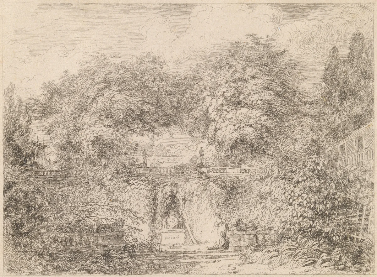 The Little Park (Le petite parc) by Jean Honoré Fragonard, print, 1763