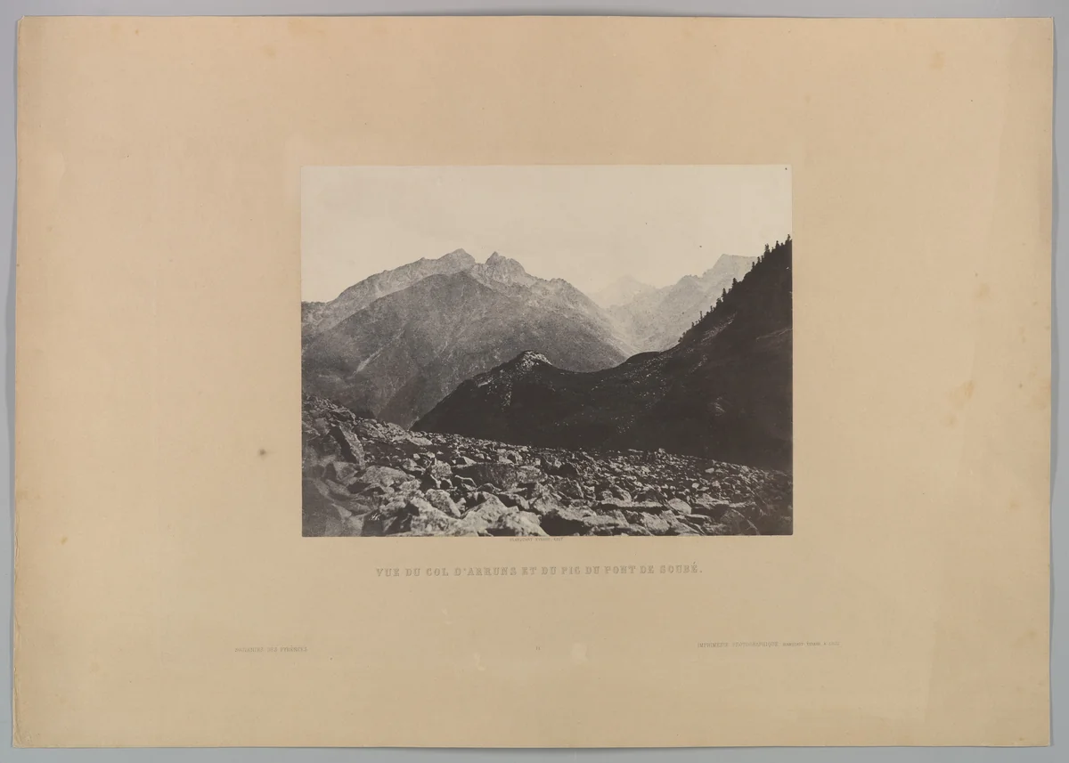View of the Arruns Pass and Peak from the Pont de Soubé by John Stewart, photograph, 1852