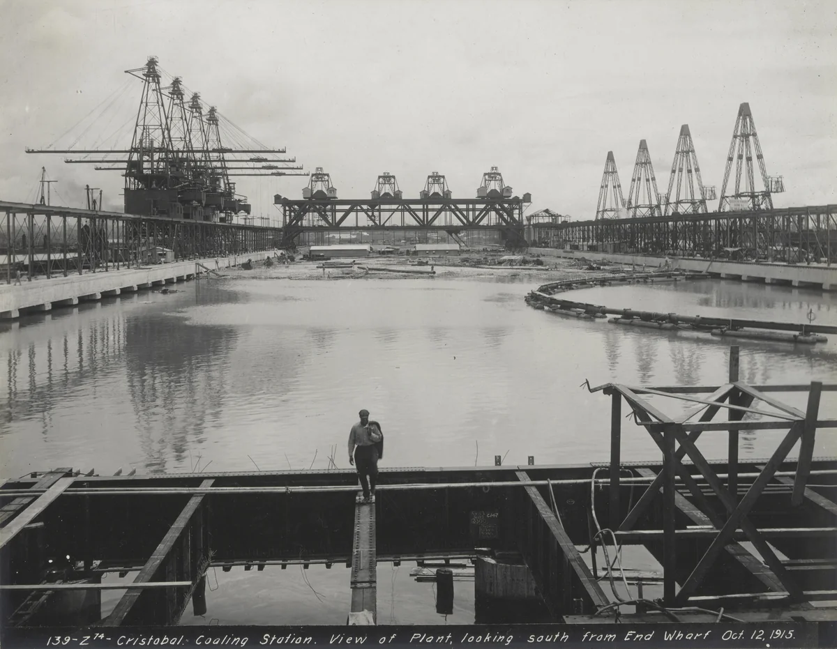 Cristobal. Coaling Station view of plant, looking south from End Wharf by Unidentified Photographer, photograph, 1915