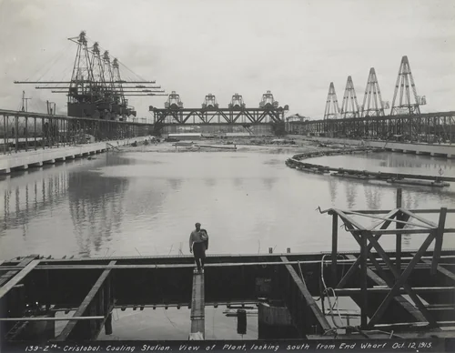 Cristobal. Coaling Station view of plant, looking south from End Wharf by Unidentified Photographer, photograph, 1915