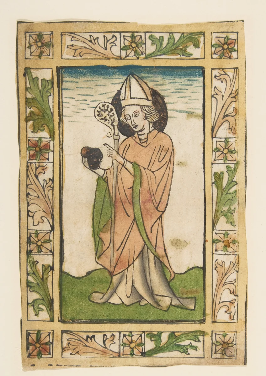 St. Nicolas of Myra by anonymous, print, 1400-1499