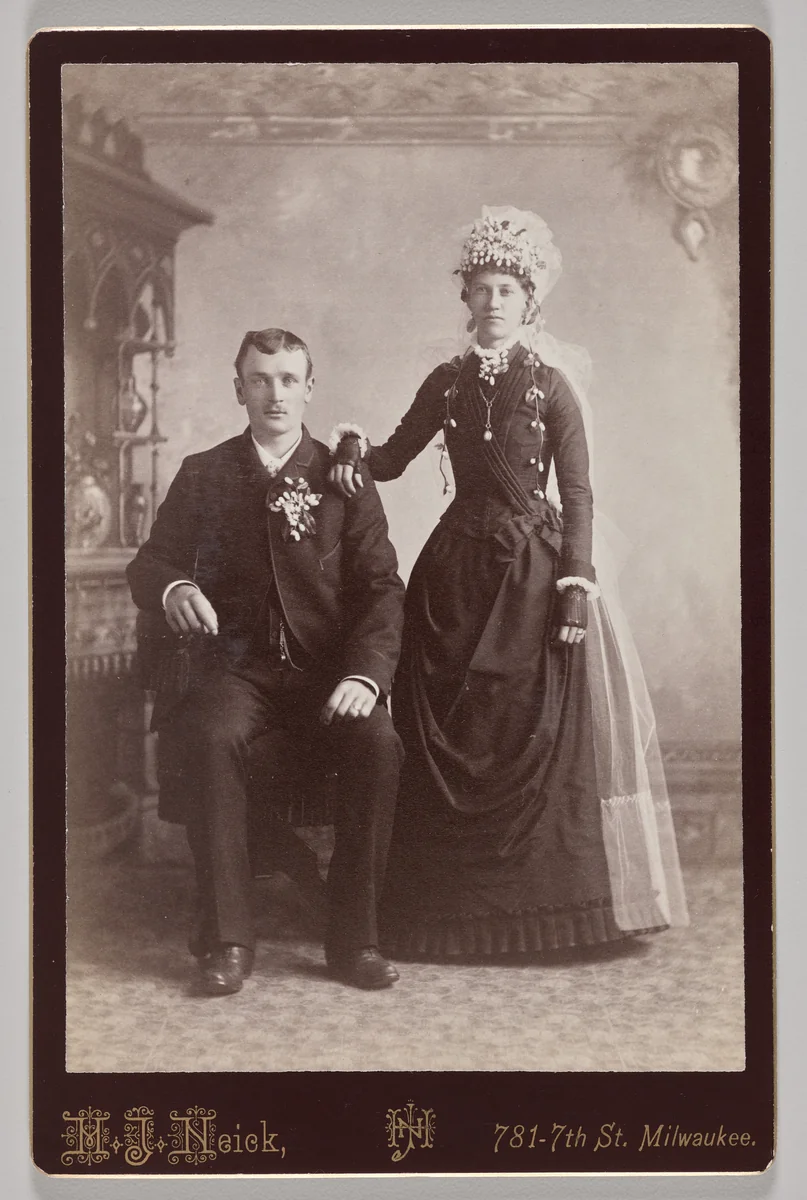 Untitled (marriage portrait) by H.J. Neick, photograph, 1880-1885