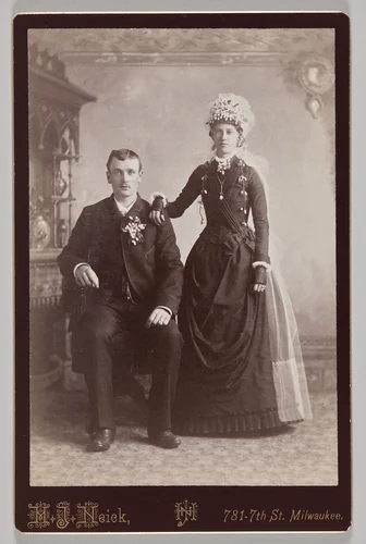 Untitled (marriage portrait) by H.J. Neick, photograph, 1880-1885