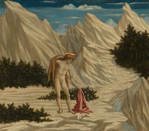 Saint John in the Desert by Domenico Veneziano, painting, 1445-1450