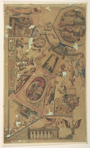 Design for a Ceiling Decoration by anonymous, drawing, 1800-1900