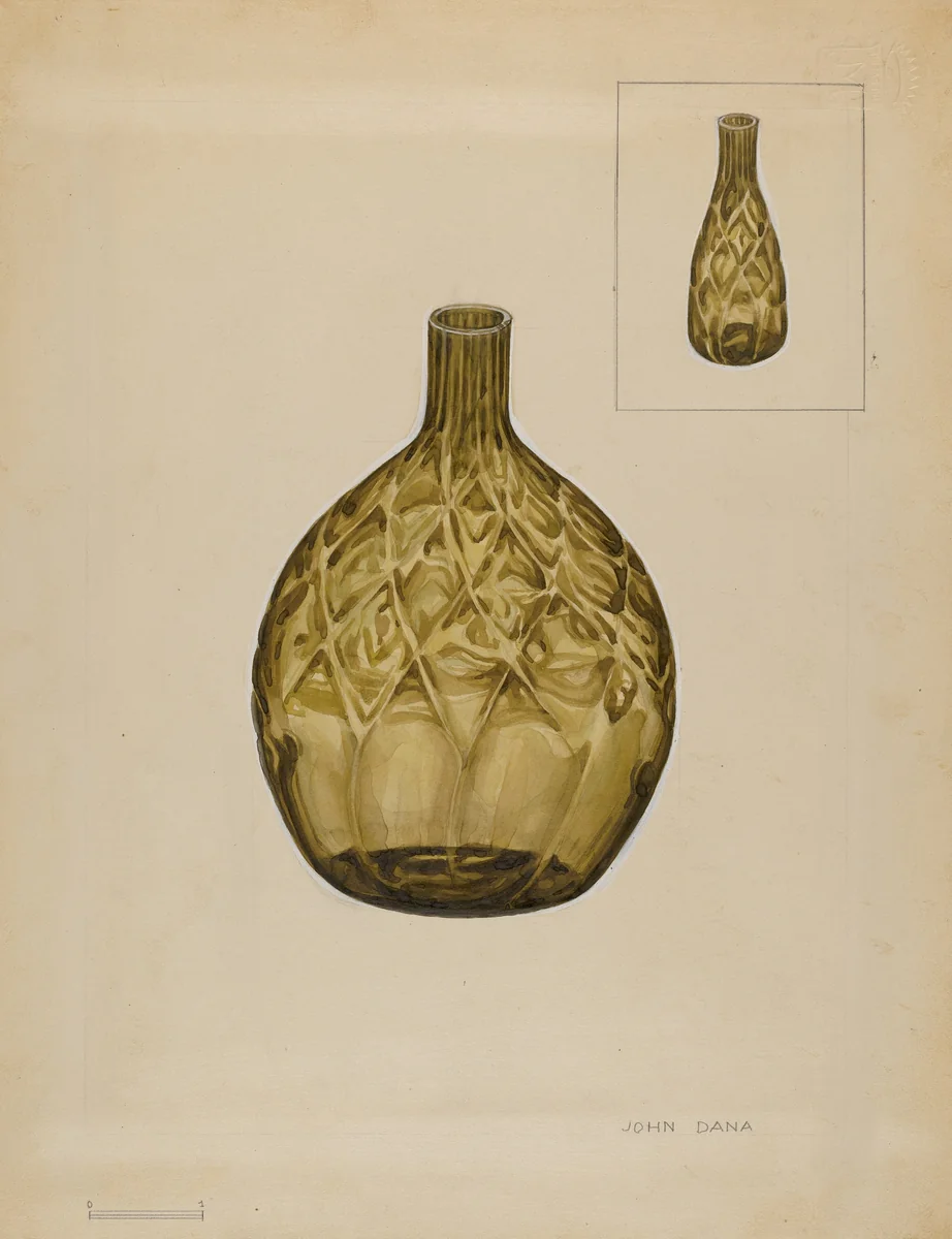 Flask - Liquor by John Dana, index of american design, 1936