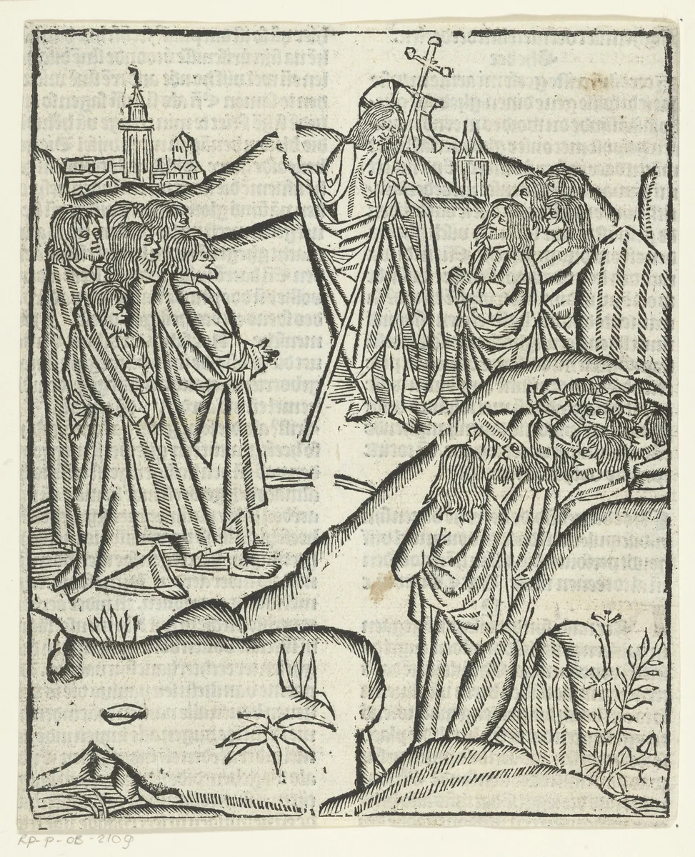 De herrezen Christus verschijnt aan zijn discipelen by Unknown, print, 1480-1500