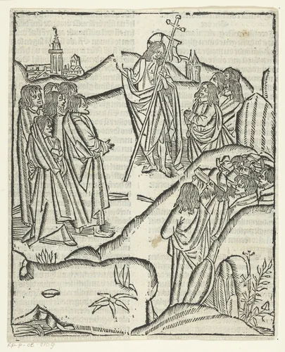 De herrezen Christus verschijnt aan zijn discipelen by Unknown, print, 1480-1500