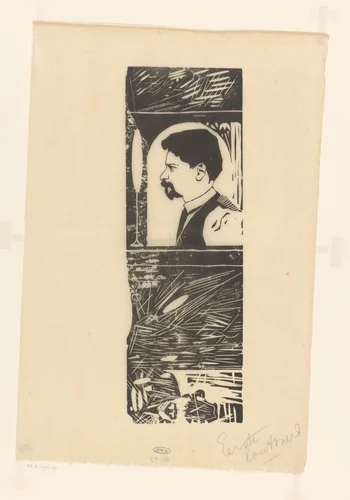 Zelfportret by Samuel Jessurun de Mesquita, print, 1896