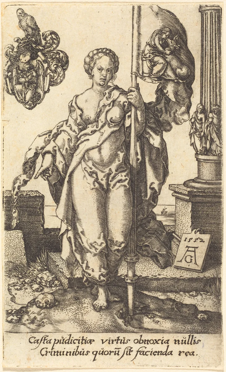 Chastity by Heinrich Aldegrever, print, 1552