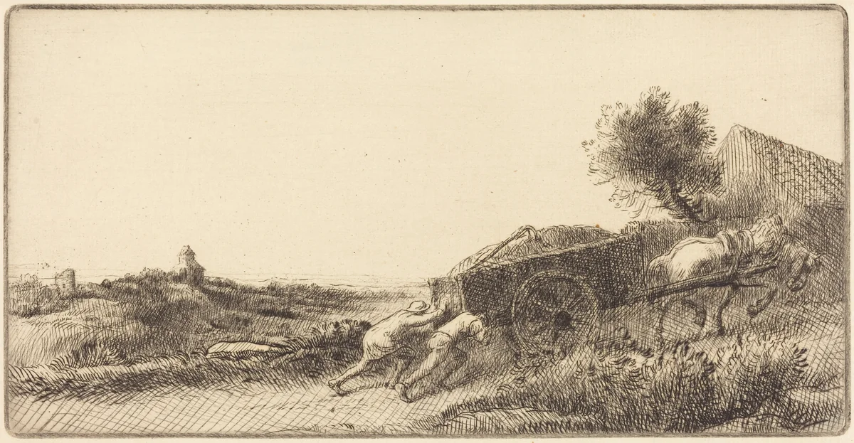 Returning with the Hay (Rentrant le foin) by Alphonse Legros, print, 1890-1904