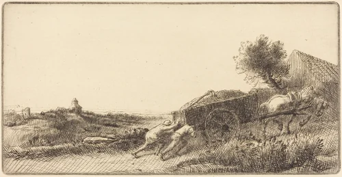 Returning with the Hay (Rentrant le foin) by Alphonse Legros, print, 1890-1904