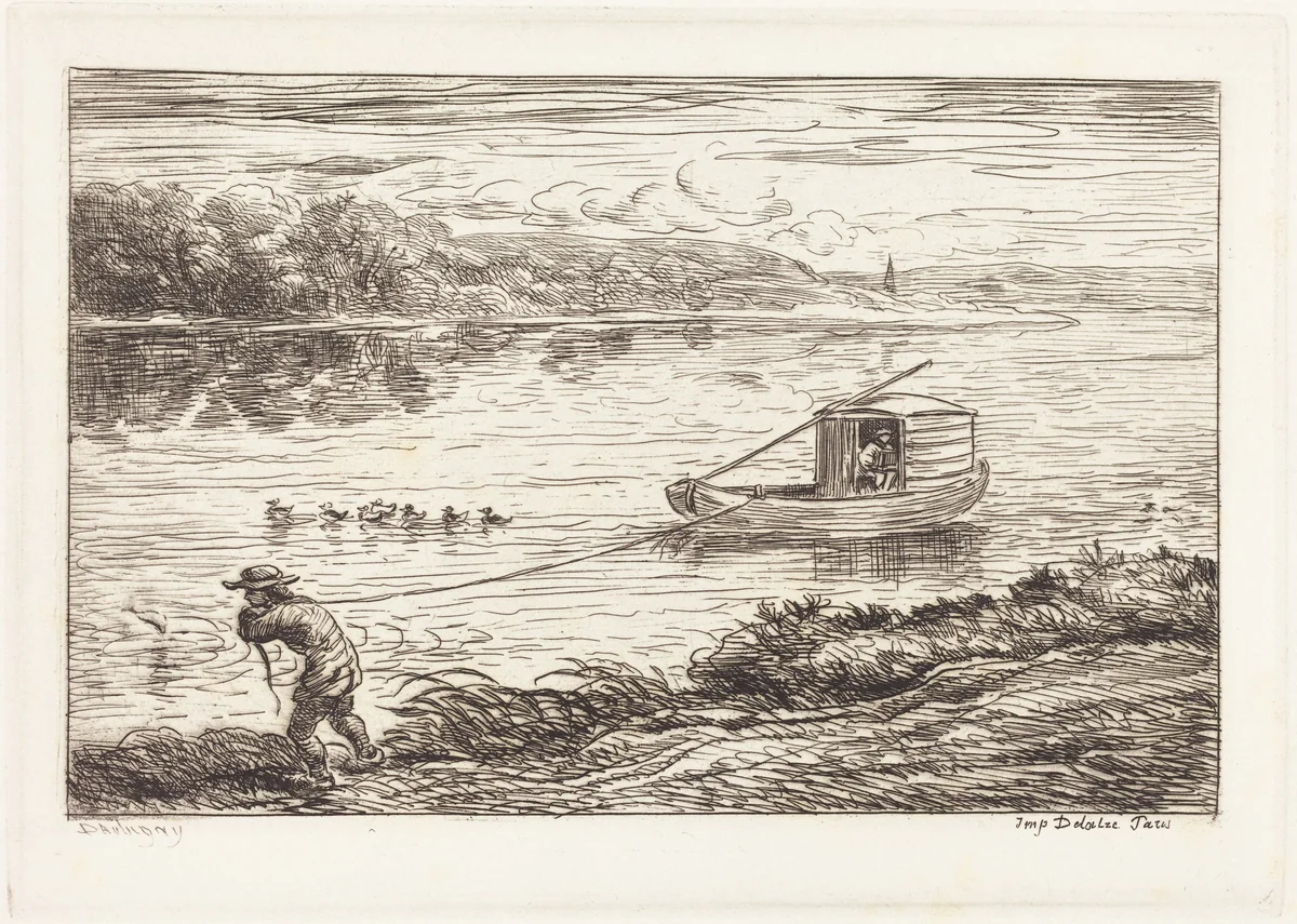 Cabin Boy Pulling the Rope (Le Mousse tirant le cordeau) by Charles-François Daubigny, portfolio, 1862